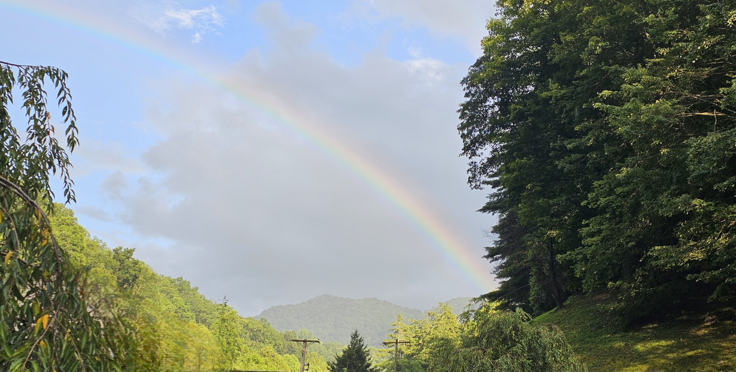 Rainbow in a country setting